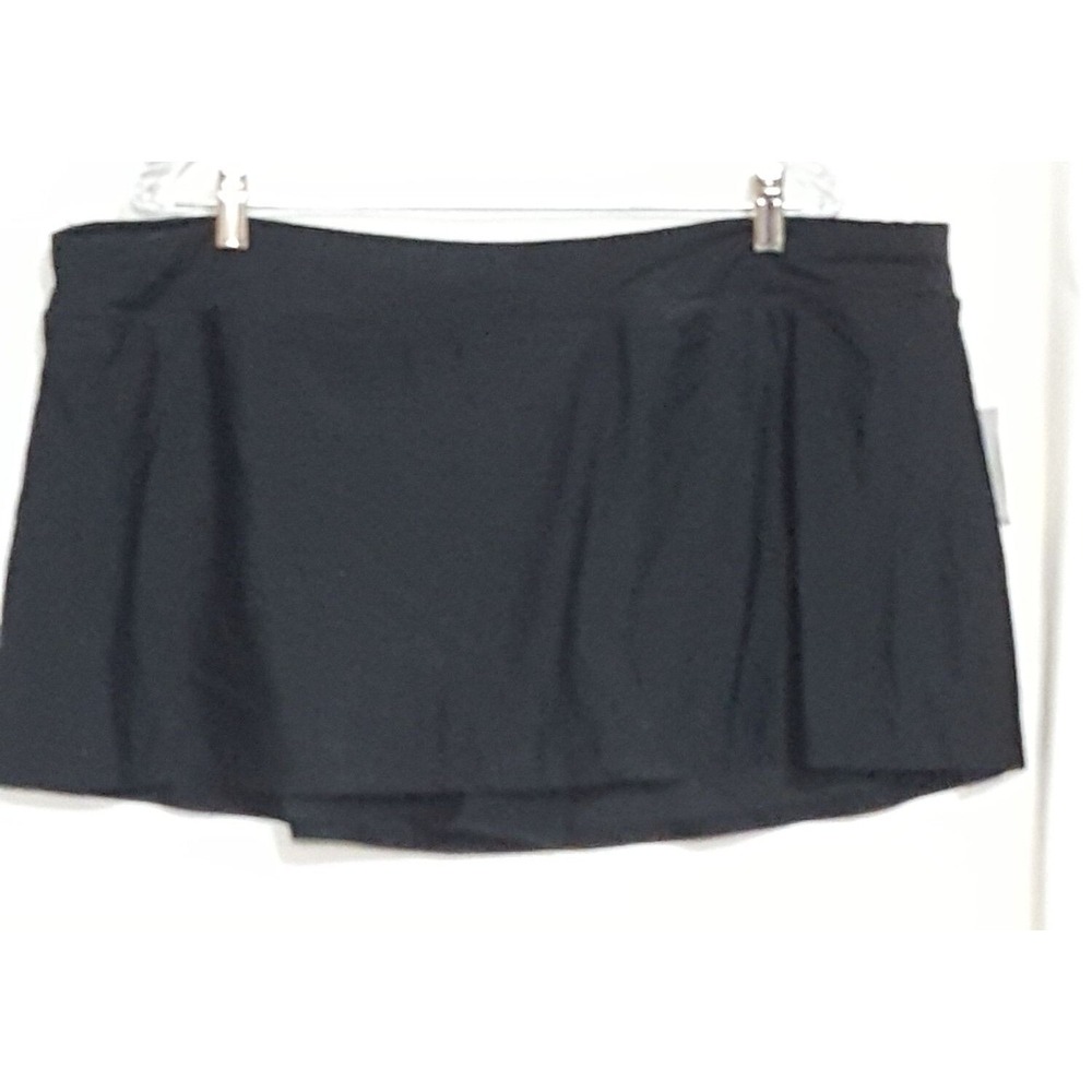 Swim Bottoms Women's Plus Size 24W  Skirted Black Swimsuit Bathing Suit